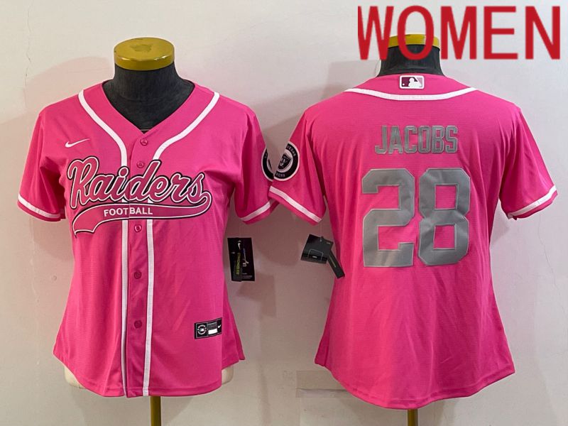 Women Oakland Raiders #28 Jacobs Pink 2022 Nike Co branded NFL Jerseys->san francisco 49ers->NFL Jersey